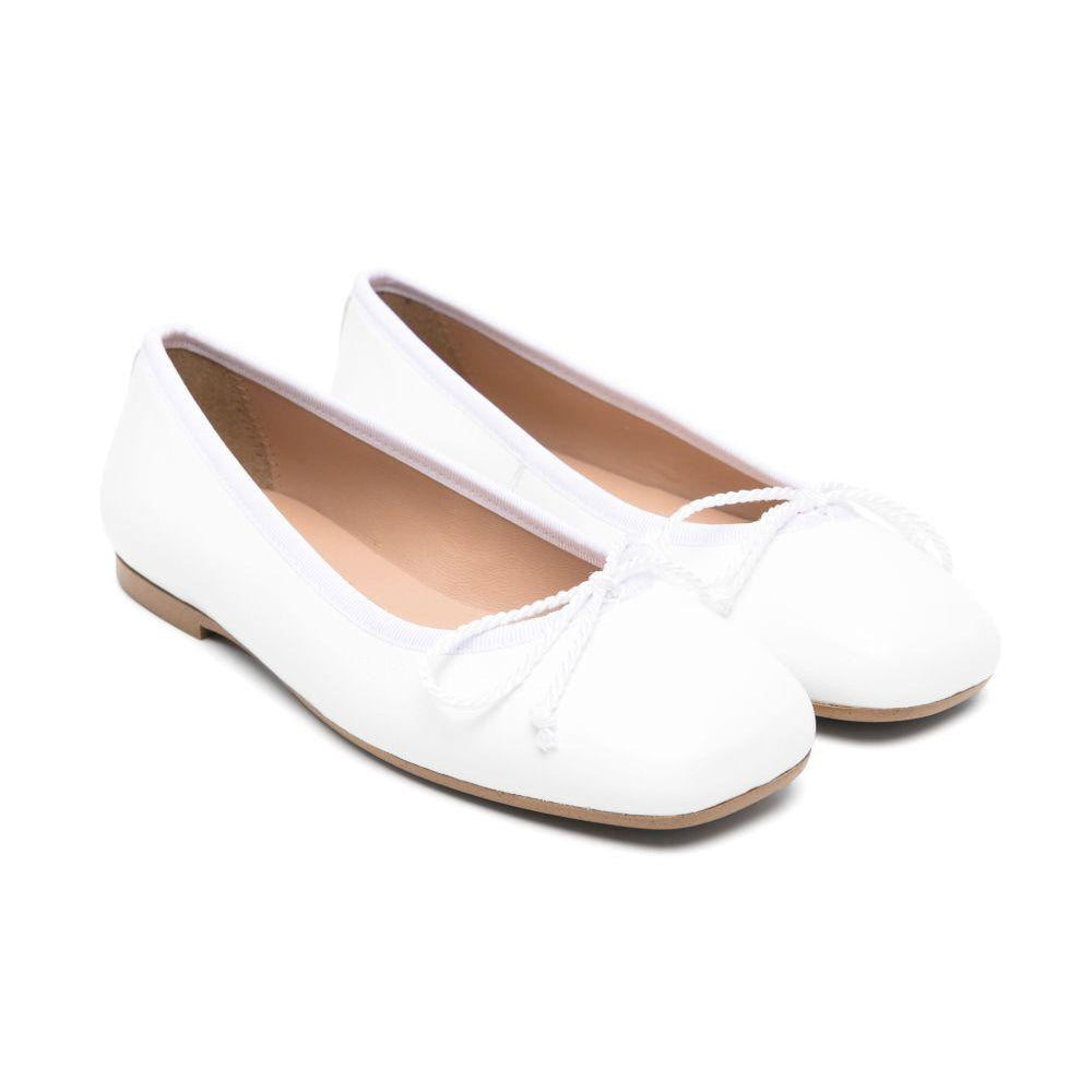 Ballerine per bambina Eli1957 bianco in pelle con soletta in pelle con logo e punta quadrata 53003AJ BLANCO Eli Kids