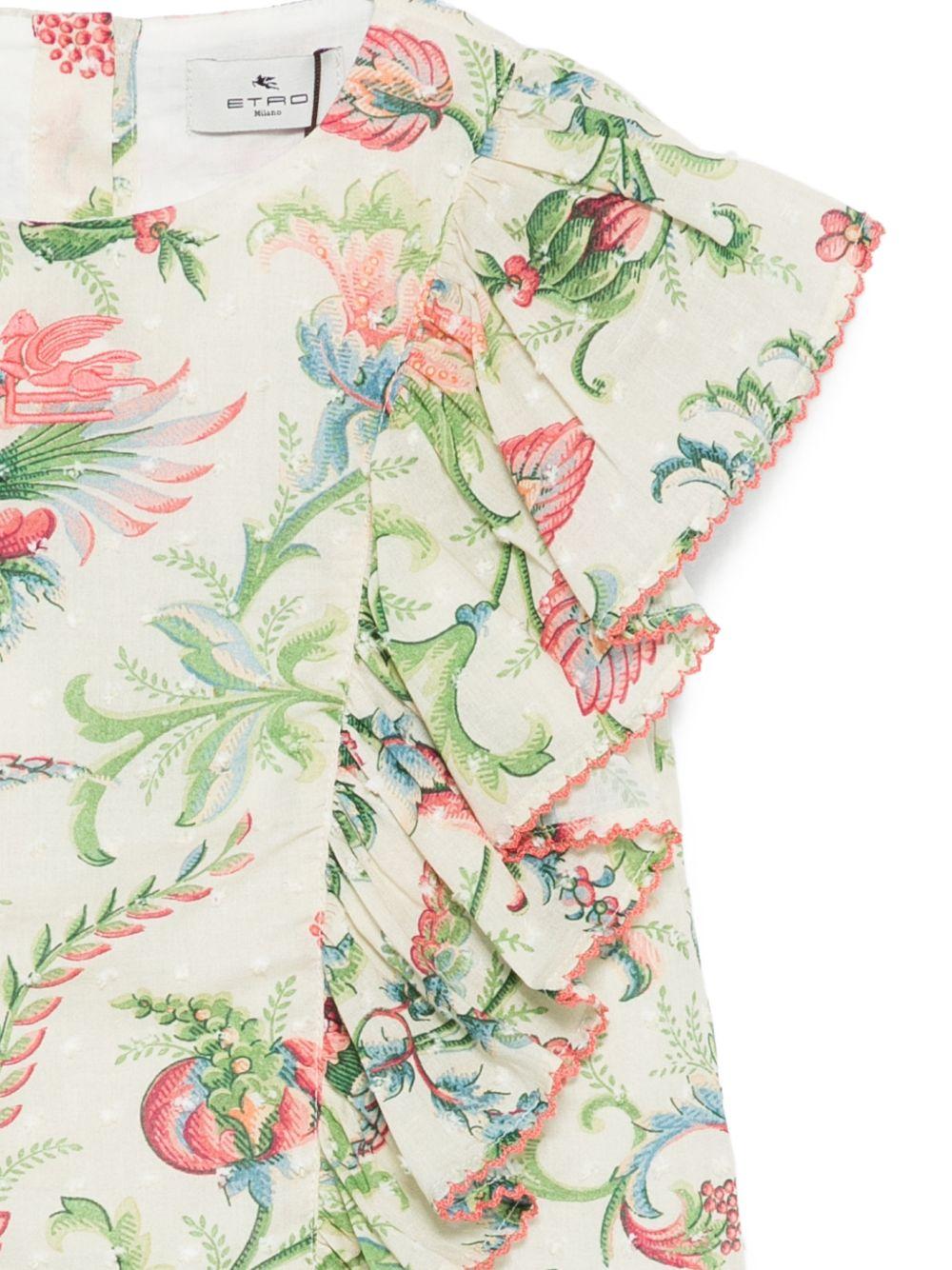 Blusa per bambina Etro Kids beige con stampa floreale GY5A82 M0082 106MC ETRO KIDS