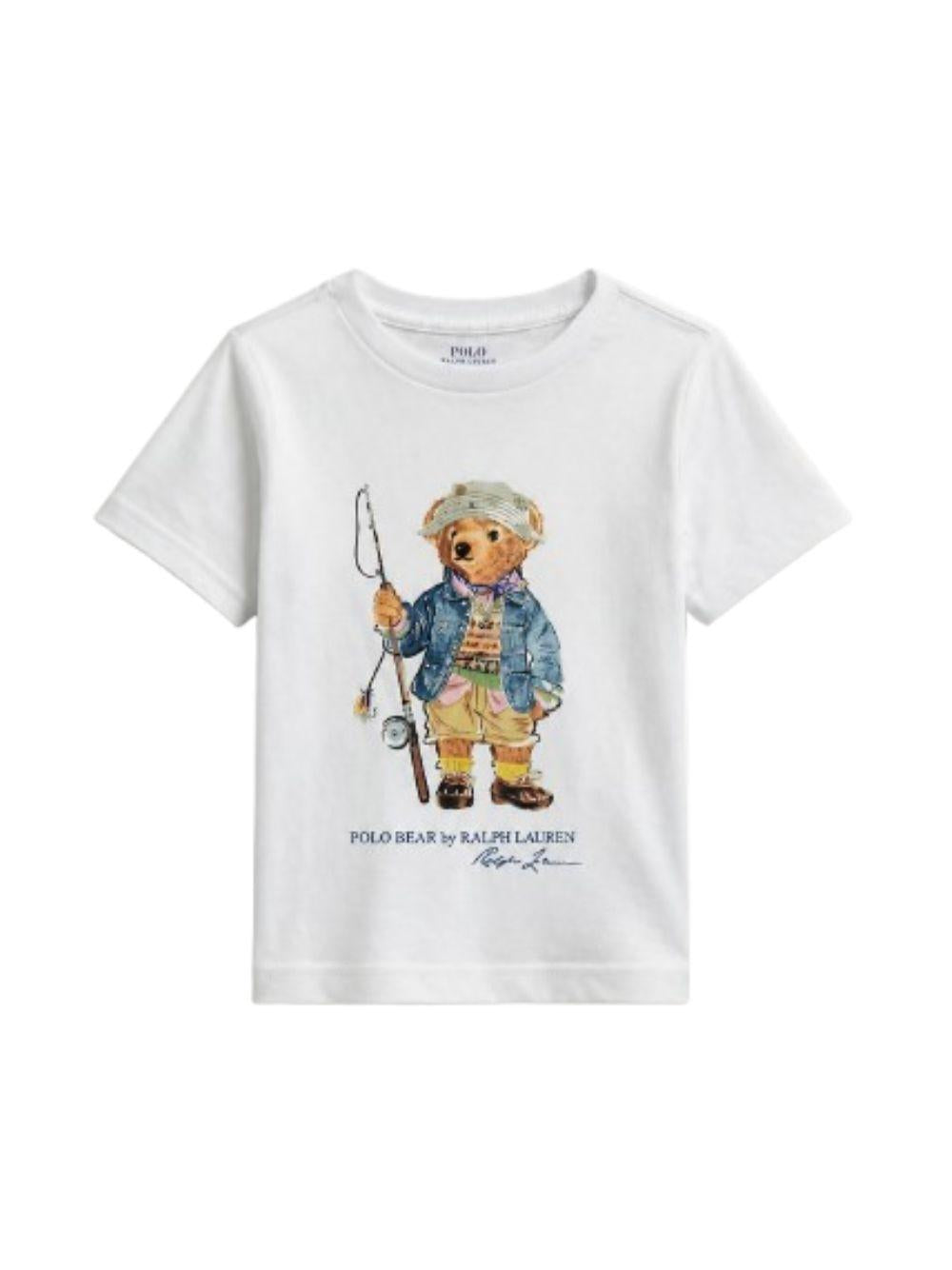T-shirt per bambino Polo Ralph Lauren Kids bianca con stampa grafica Polo Bear 322B18890 003 Ralph Lauren kids
