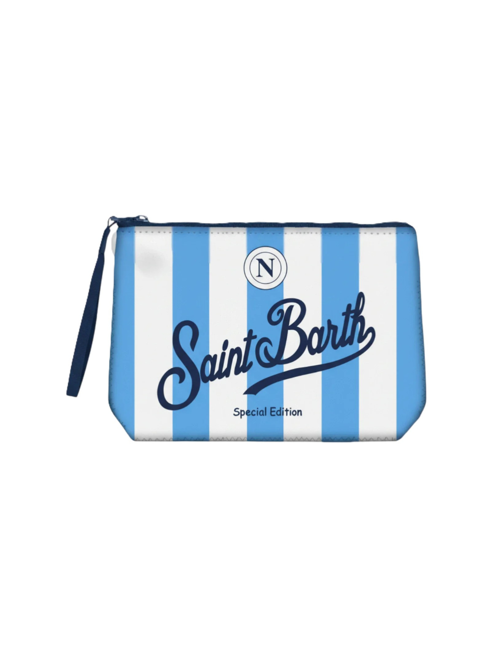 Pochette Aline MC2 Saint Barth bianco e azzurro con logo Napoli ALIN001 07441L MC2 ST. BARTH KIDS