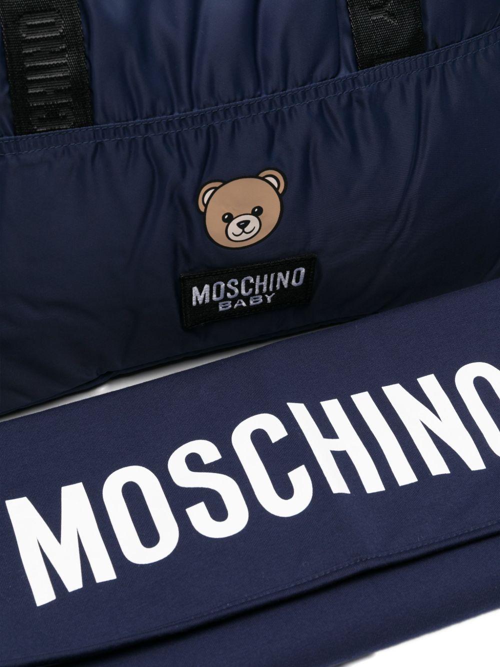 Borsa fasciatoio per neonati Moschino Kids blu navy con design trapuntato MUX05WL3A89 40016 MOSCHINO KIDS