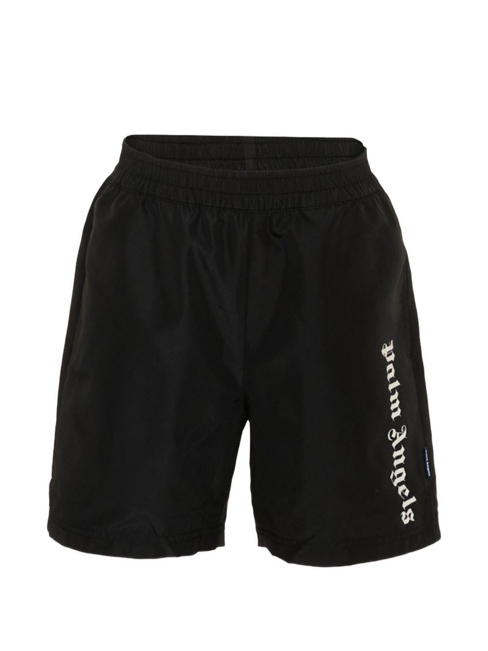 Costume da bagno per bambino Palm Angels Kids nero con dettaglio logo PBFD003S26FAB001 110 PALM ANGELS KIDS