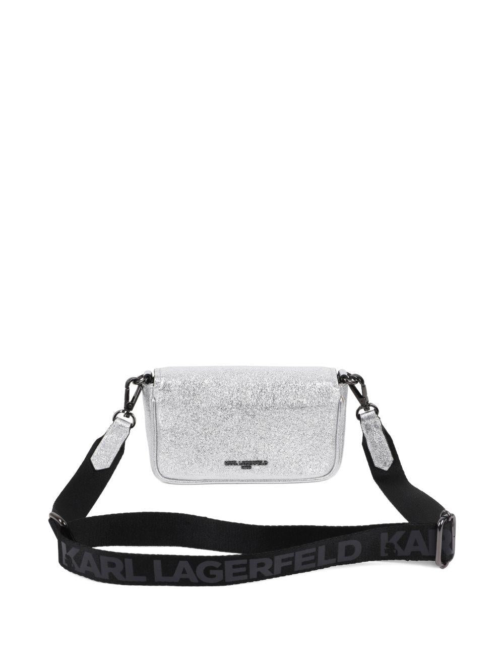 Borsa per bambina Karl Lagerfeld Kids argento con applicazioni glitterate Z31218 016 KARL LAGERFELD KIDS