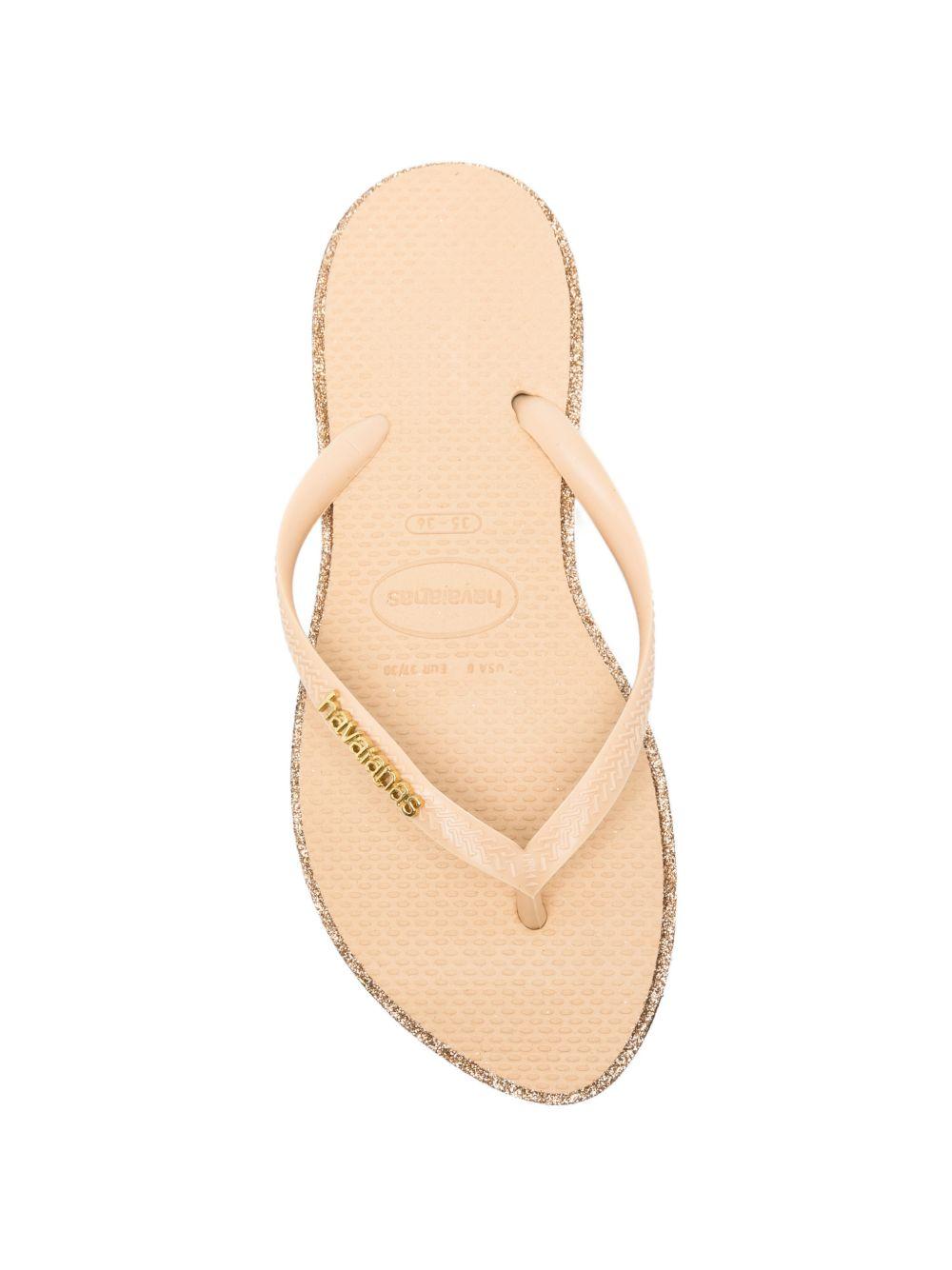 Infradito da donna Havaianas beige con dettagli glitter 4150157 1859 HAVAIANAS