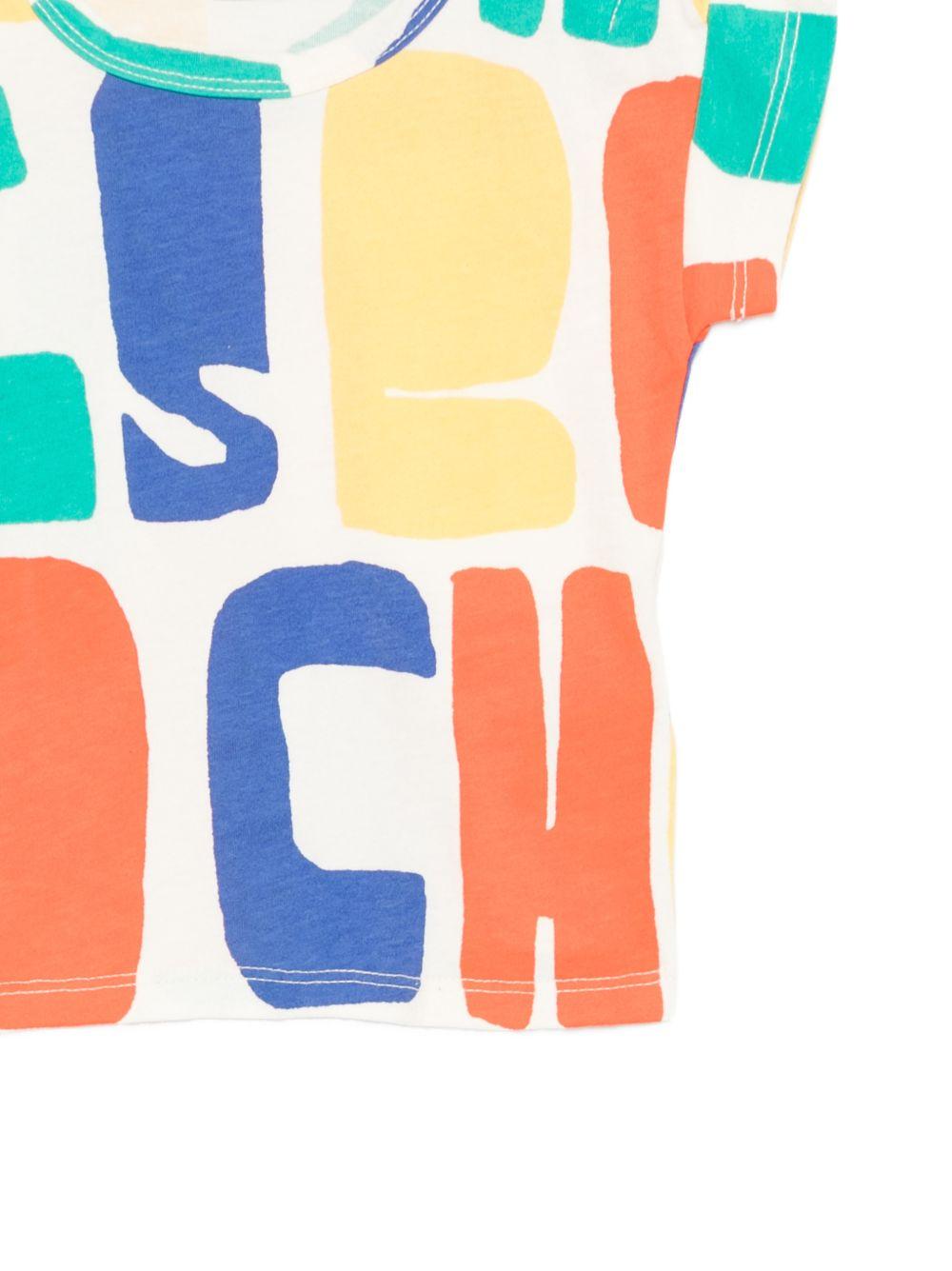 T-shirt per neonato Bobo Choses bianca con stampa logo multicolore B126AB112 991 BOBO CHOSES KIDS