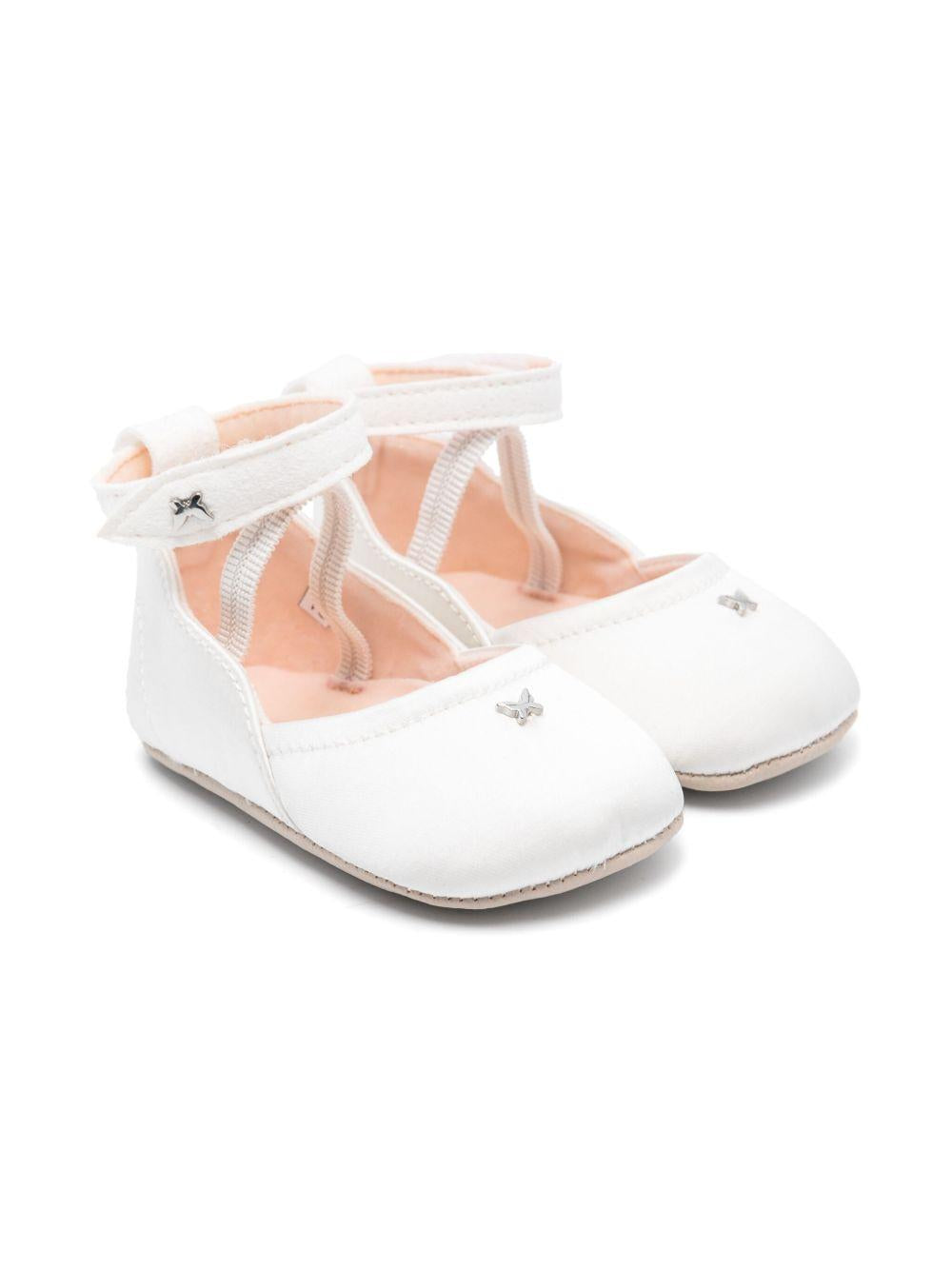 Ballerine primi passi per neonata Aruna Seth Margot bianco con chiusura a strappo alla caviglia MARGOT 020 ARUNA SETH KIDS