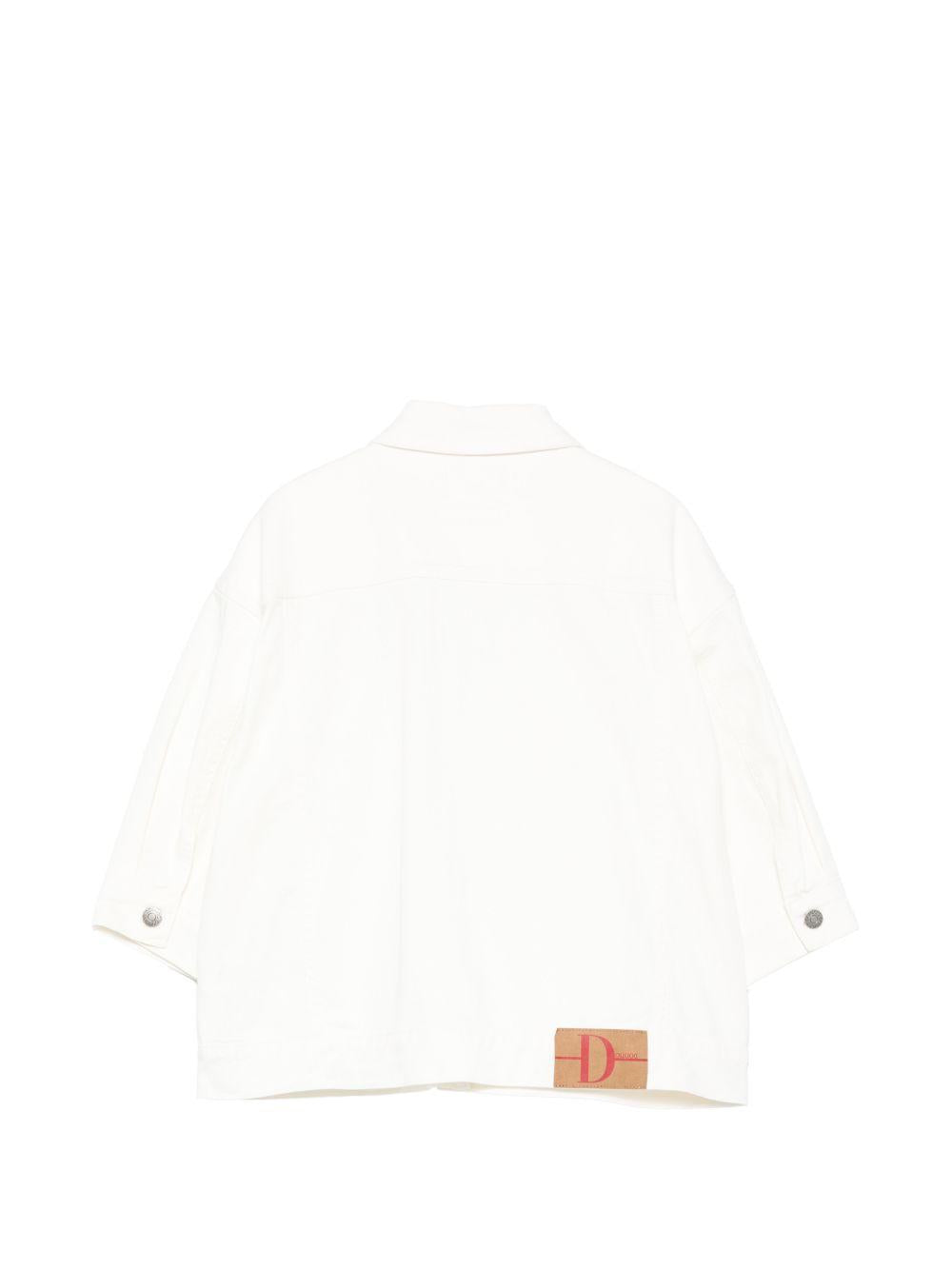 Giacca per bambina Douuod Kids bianca con chiusura a bottoni DY2A57 Z3702 101 DOUUOD