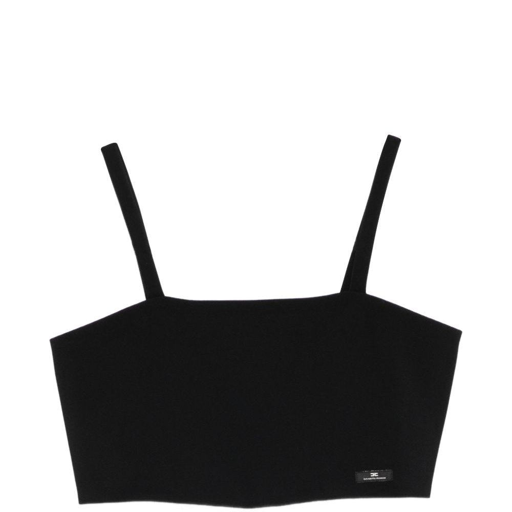 Top per bambina Elisabetta Franchi al Mia Bambina nero con logo sul davanti EFTO0140GA022 N000 ElISABETTA FRANCHI