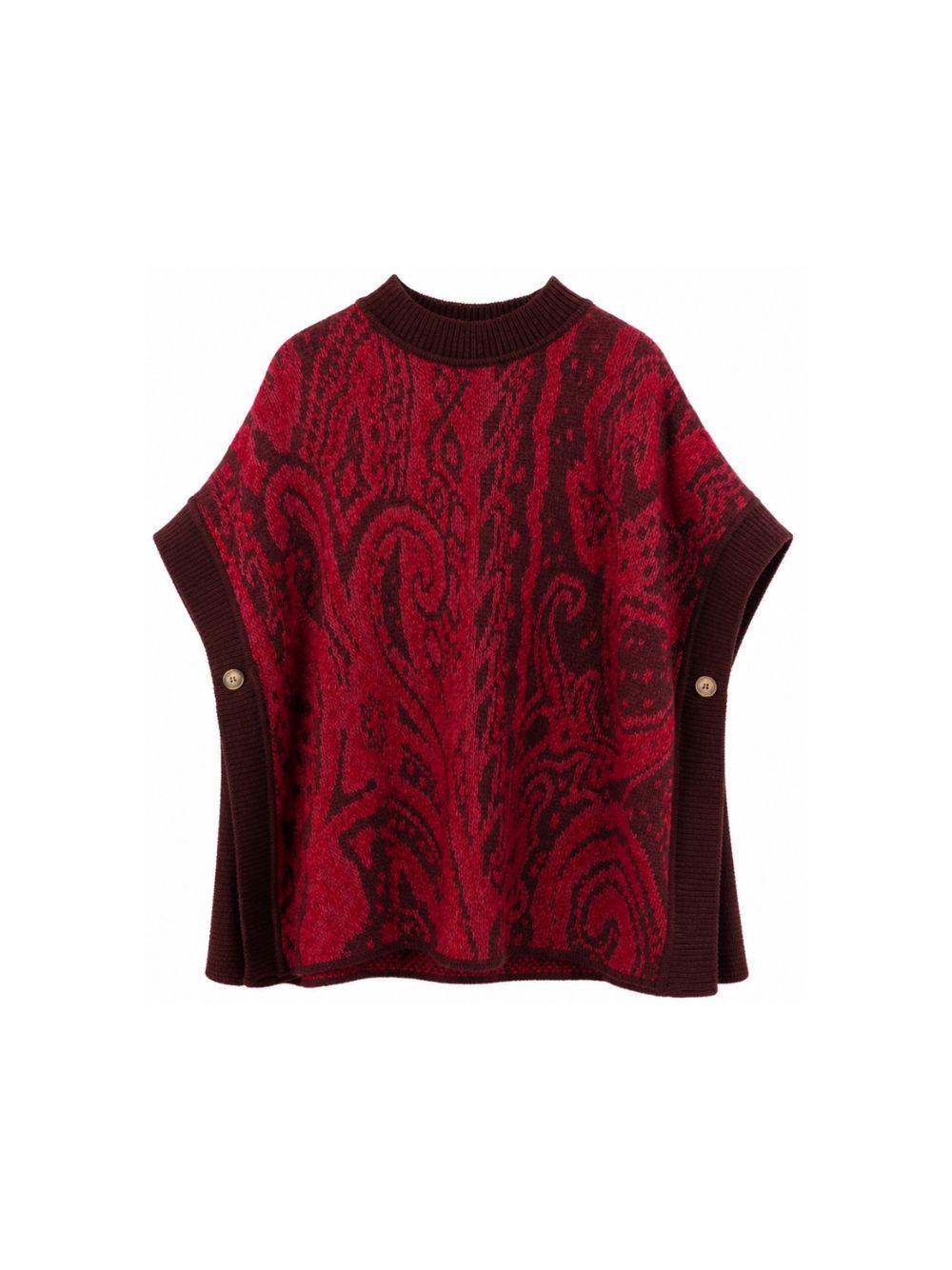Poncho per bambina Etro Kids rosso con stampa paisley GZ2A23 W0234 562 ETRO KIDS