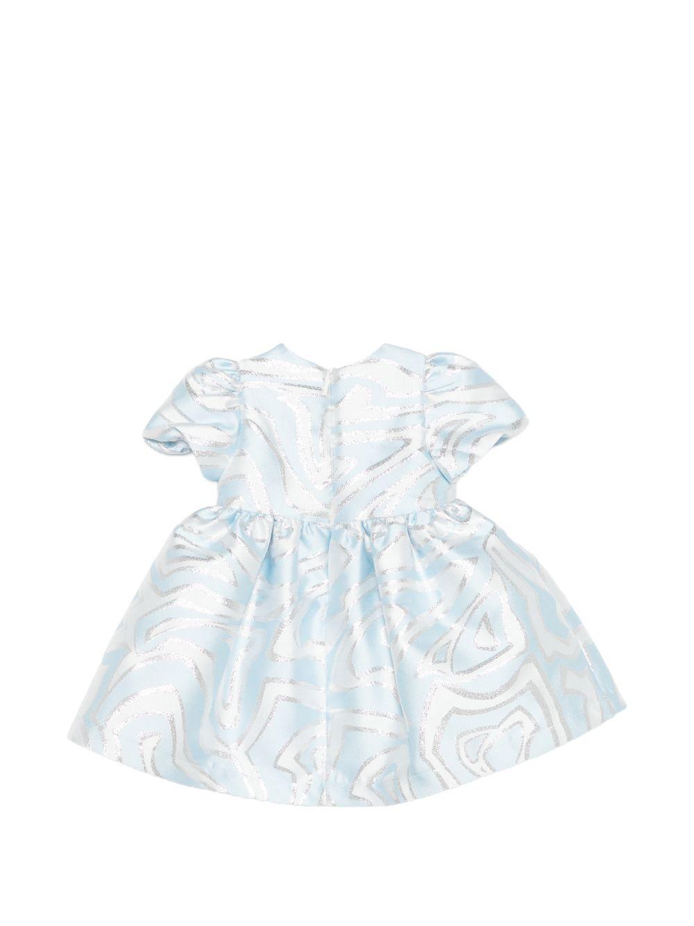 Abito per neonata Emilio Pucci Junior azzurro con finitura metallizzata PZ1101 S0273 600AG EMILIO PUCCI KIDS