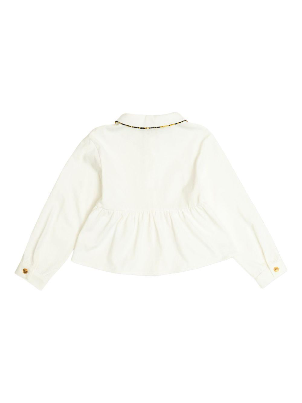 Camicia per bambina Versace Kids bianco con colletto alla Peter Pan 10186891A15358 2WZ90 VERSACE KIDS