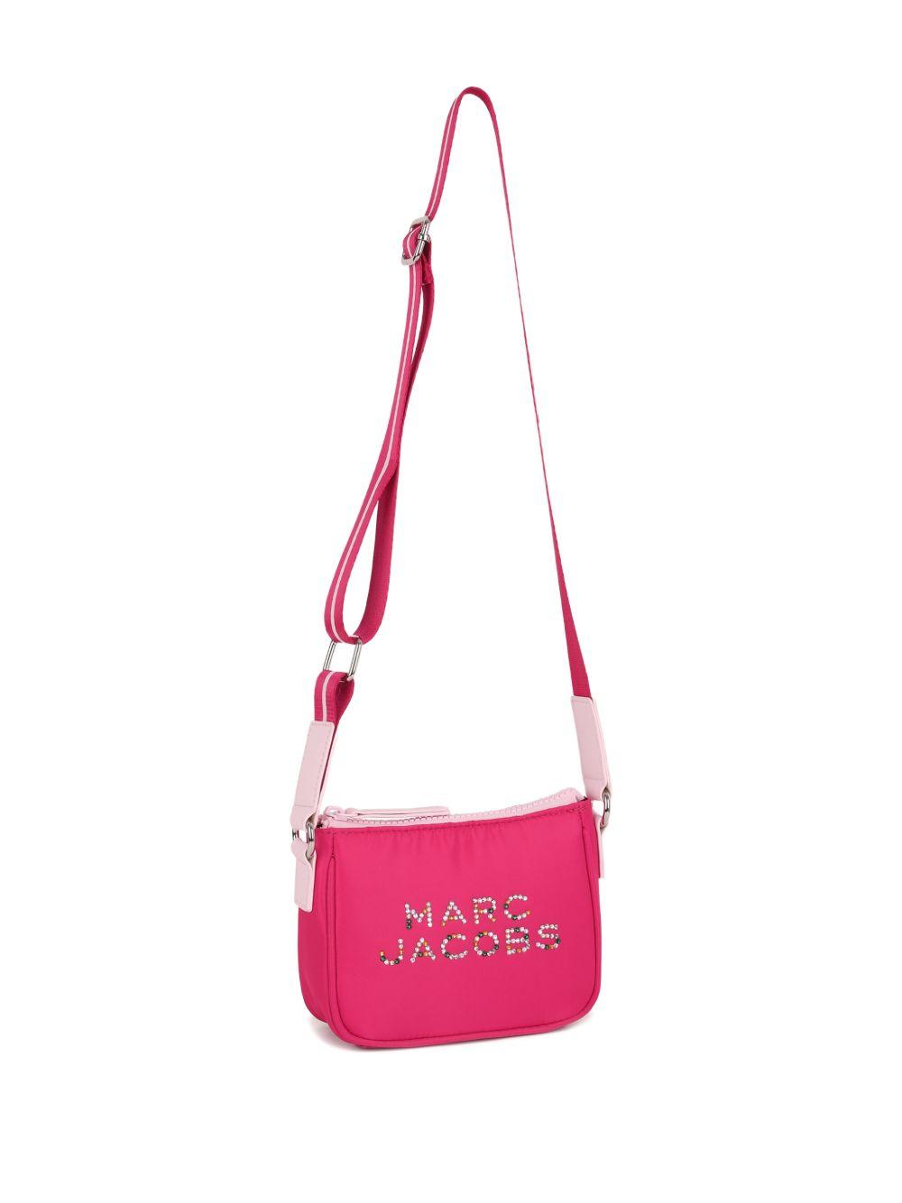 Borsa a tracolla per bambina The Marc Jacobs Kids fucsia con logo sul davanti W60837 437 THE MARC JACOBS KIDS