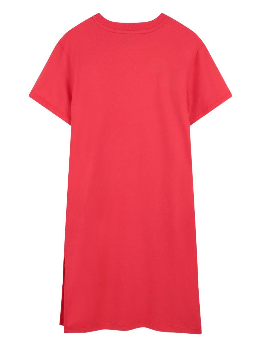 Abito per bambina Lanvin Enfant rosso con logo sul davanti N30341 998 LANVIN KIDS