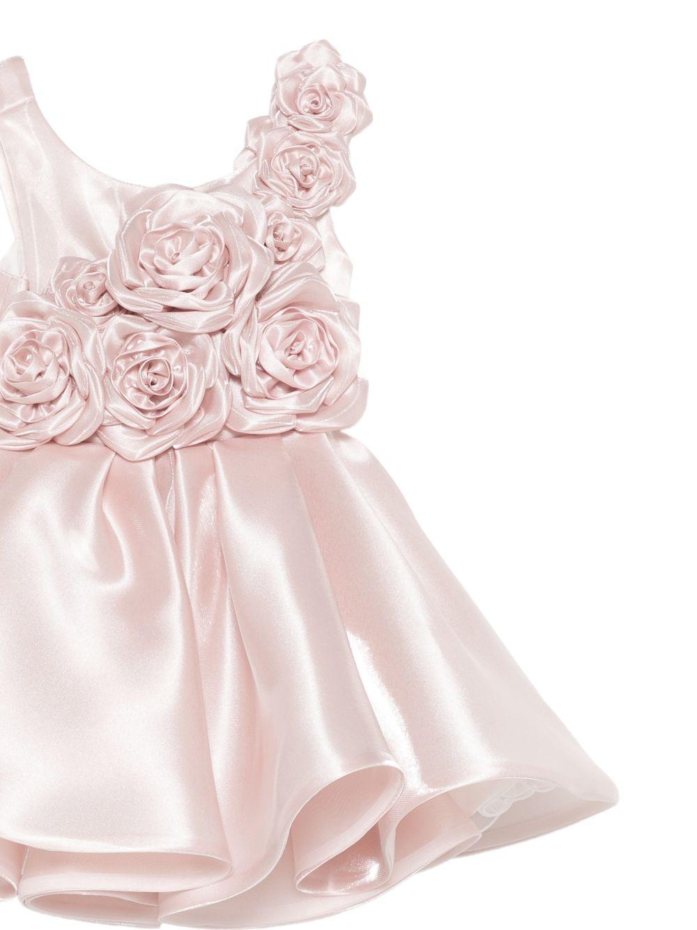 Abito elegante per bambina Colorichiari rosa con applicazioni floreali FL108222 4870 83 COLORICHIARI