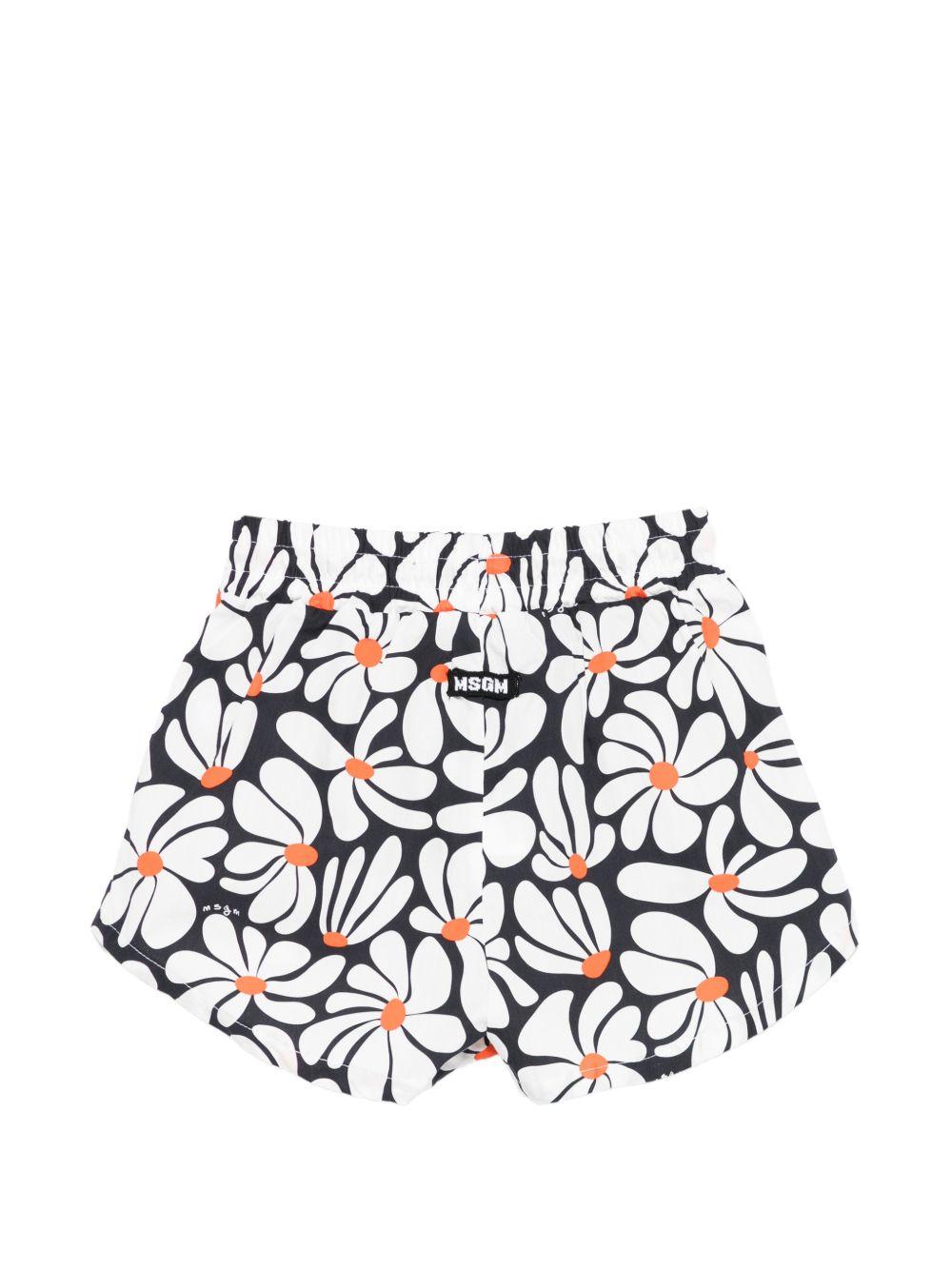 Shorts per bambina MSGM Kids multicolore con stampa floreale all-over S6MSJGSH077 001 MSGM KIDS