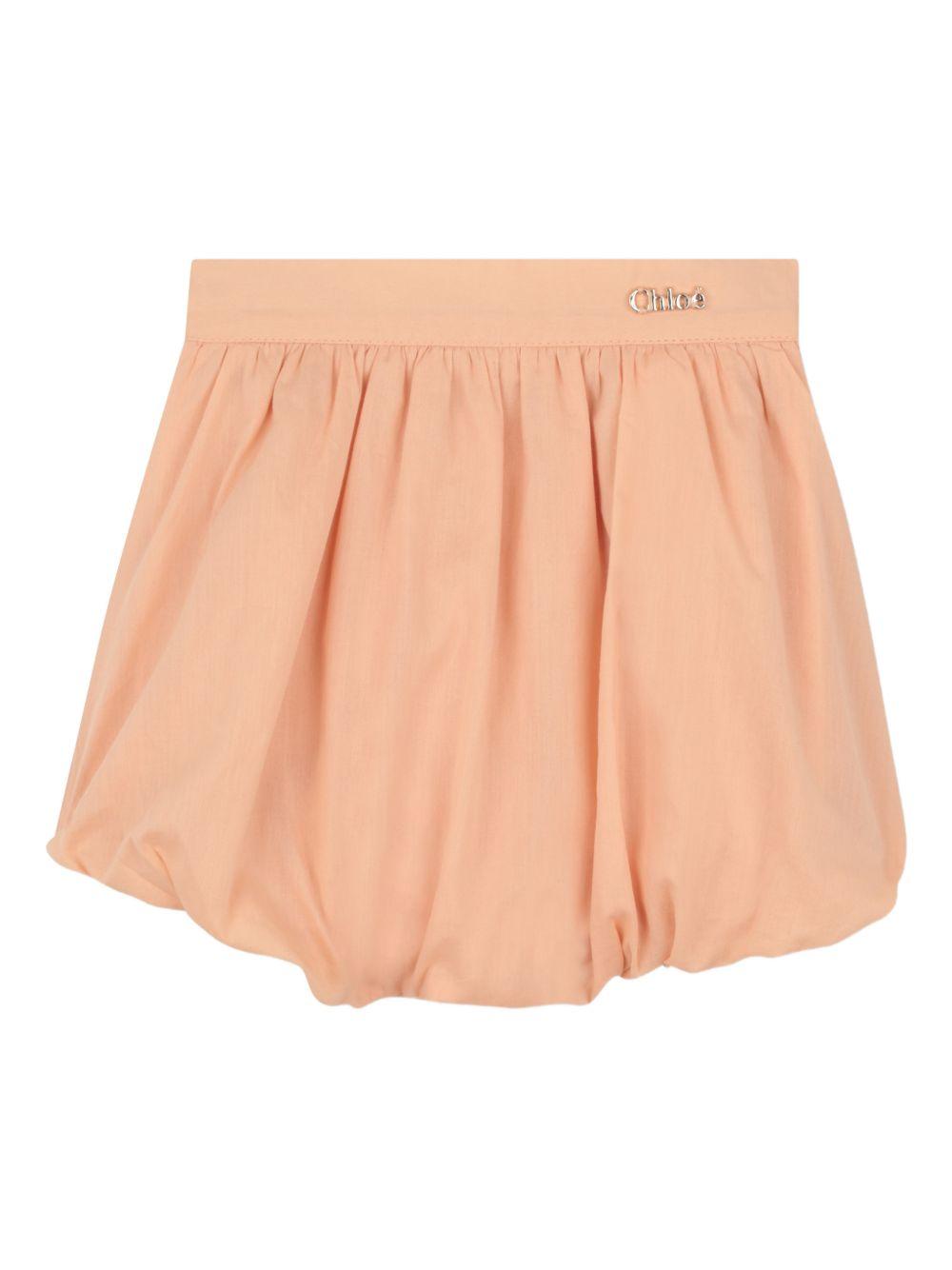 Set neonata Chloé Kids arancione pesca con ricamo e ruches C20923 440 CHLOE' KIDS
