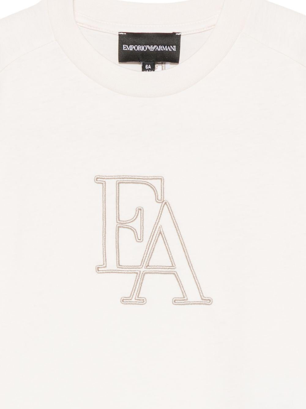 T-shirt per bambino Emporio Armani Kids bianca con lettere logo EB001367 AF26009 U1009 EMPORIO ARMANI KIDS