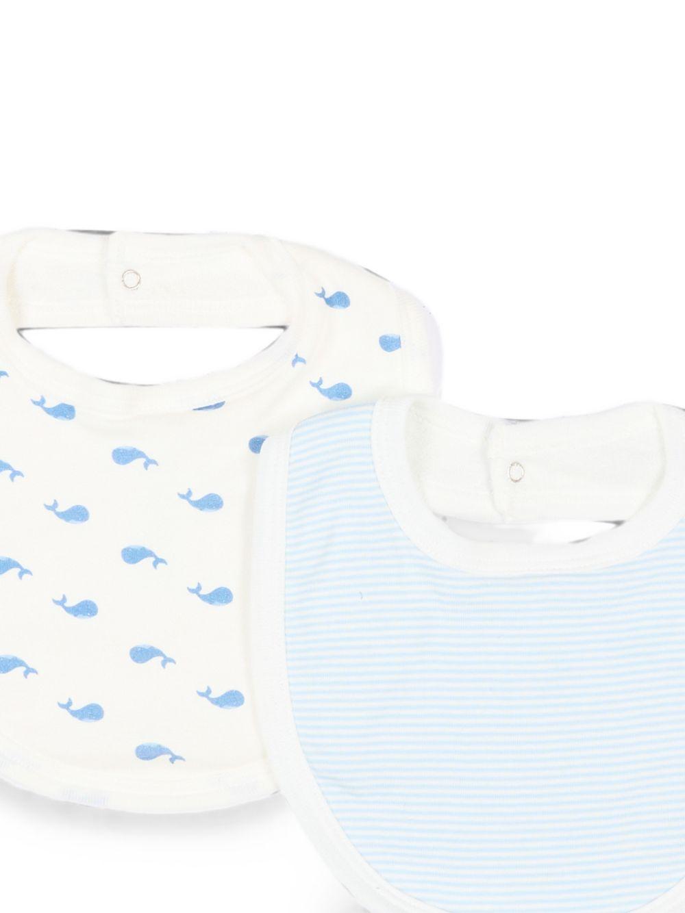 Set di due bavaglini per neonato Petit Bateau multicolore con stampa balene A0GLI 00 PETIT BATEAU KIDS