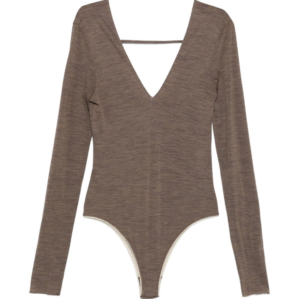 Body per donna ALYSI marrone con scollo a V 165434 A5209 CAFFE ALYSI