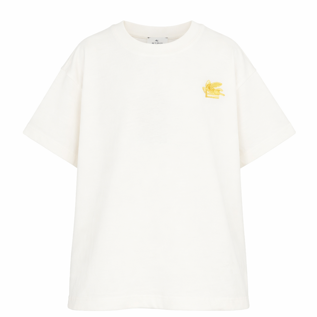 T-shirt per bambino Etro Kids bianca con logo ricamato GY8P91 Z3672 102 ETRO KIDS
