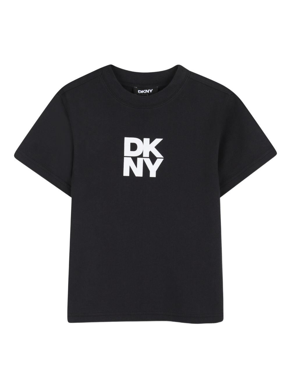 Set di due t-shirt per bambino Dkny Kids bianco e nero con stampa con logo D62544 M41 DKNY KIDS