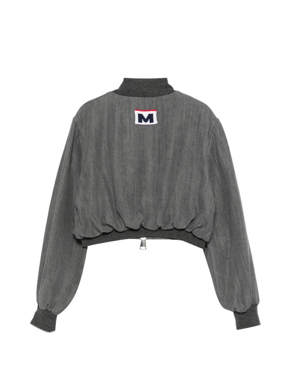 Giubbino per bambina MSGM Kids grigio con dettaglio logo sul davanti S6MSJGBO309 102 MSGM KIDS