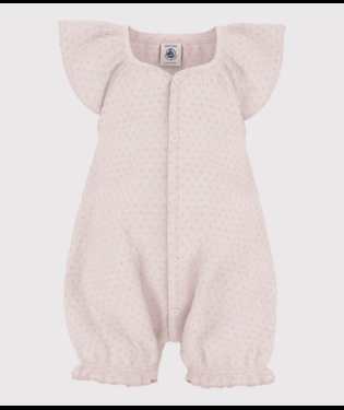 Tutina per neonati Petit Bateau rosa con dettaglio arricciature A0CNI 01 PETIT BATEAU