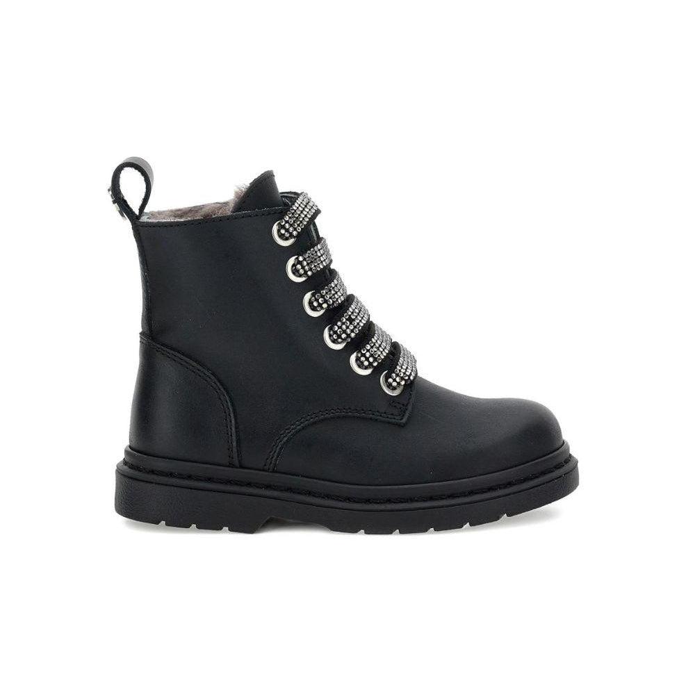Stivaletti per bambina Monnalisa Kids neri con cinturini con cristalli 8CH001 8782 0050 MONNALISA KIDS