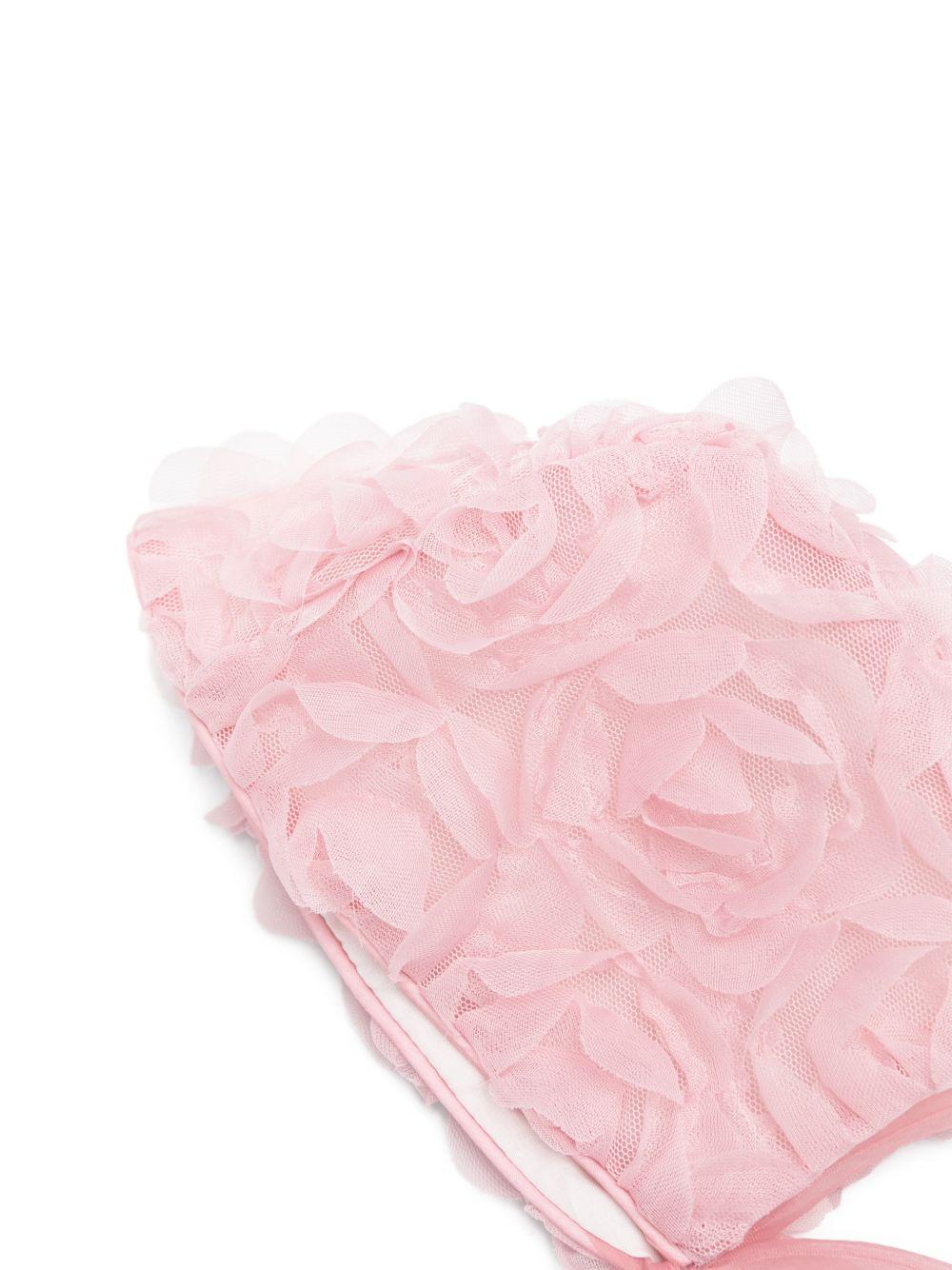 Cappello per neonata La Stupenderia rosa con dettagli floreali 2CBCP54 X05 LA STUPENDERIA