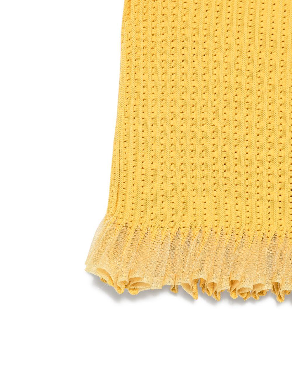 Set t-shirt e gonna Elisabetta Franchi La Mia Bambina giallo con dettagli ruches EFCM025CFL107 2033 ElISABETTA FRANCHI