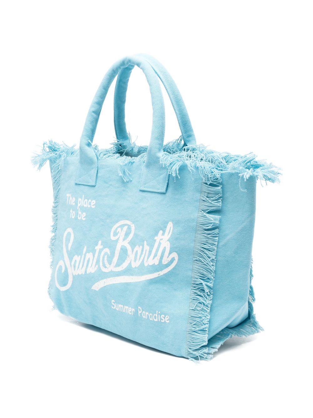 Borsa Vanity MC2 Saint Barth azzurra con logo stampato sul davanti VANI001 00165L MC2 ST. BARTH KIDS
