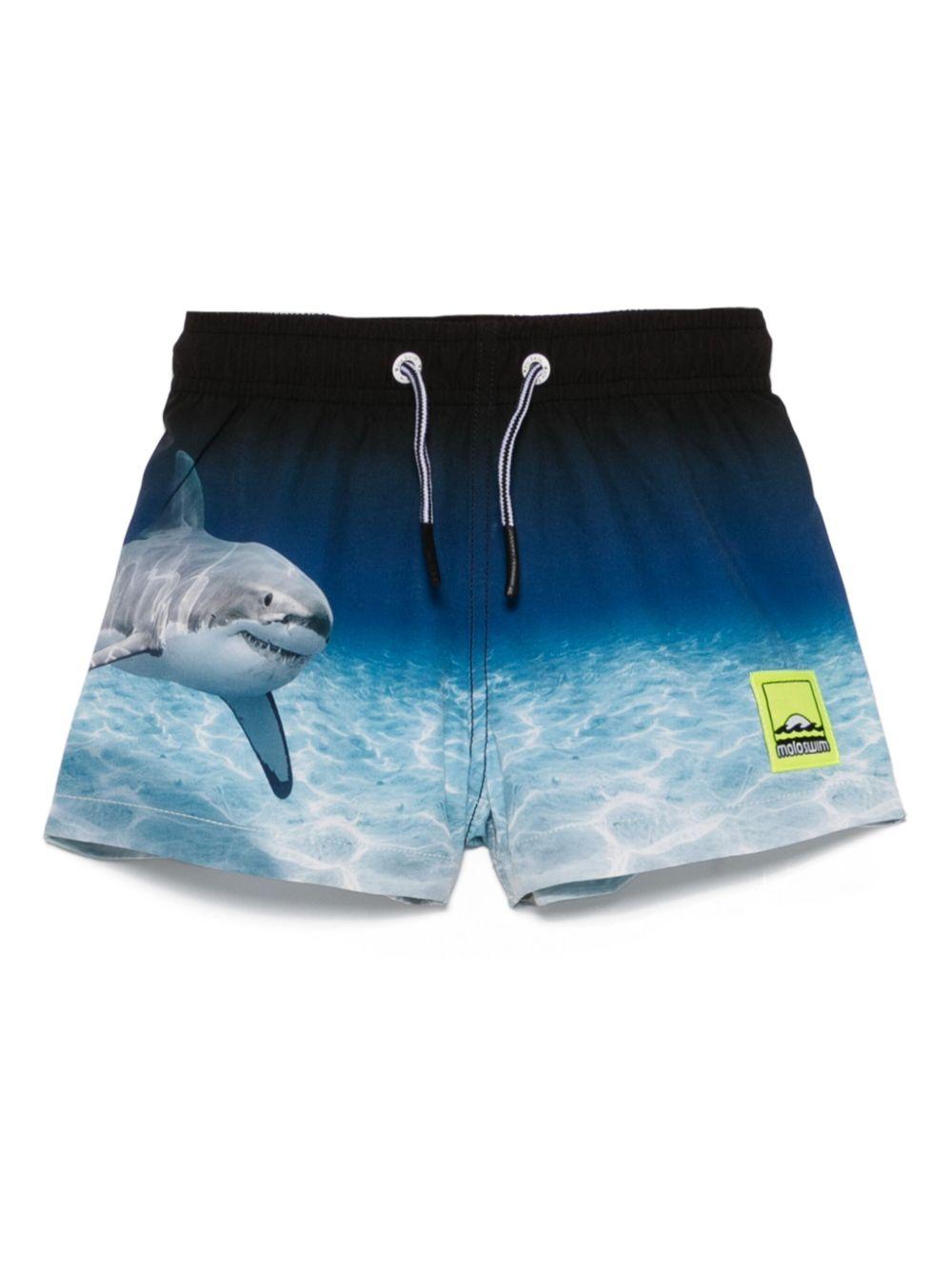 Costume da bagno per neonato Molo Niko blu con stampa squalo 8S25P403NB 3798 MOLO