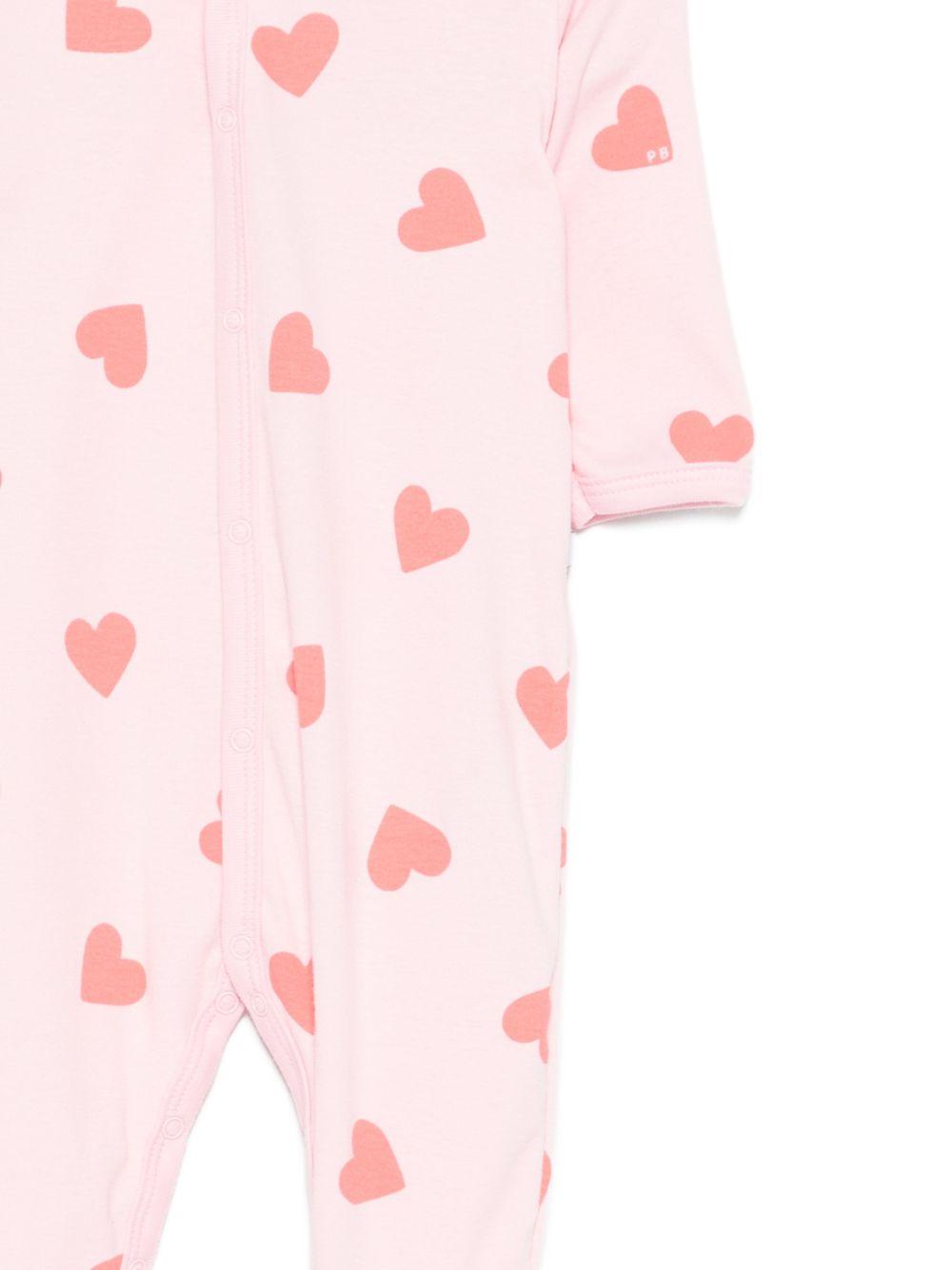 Tutina per neonata Petit Bateau rosa con stampa a cuori all-over A0FAZ 01 PETIT BATEAU KIDS