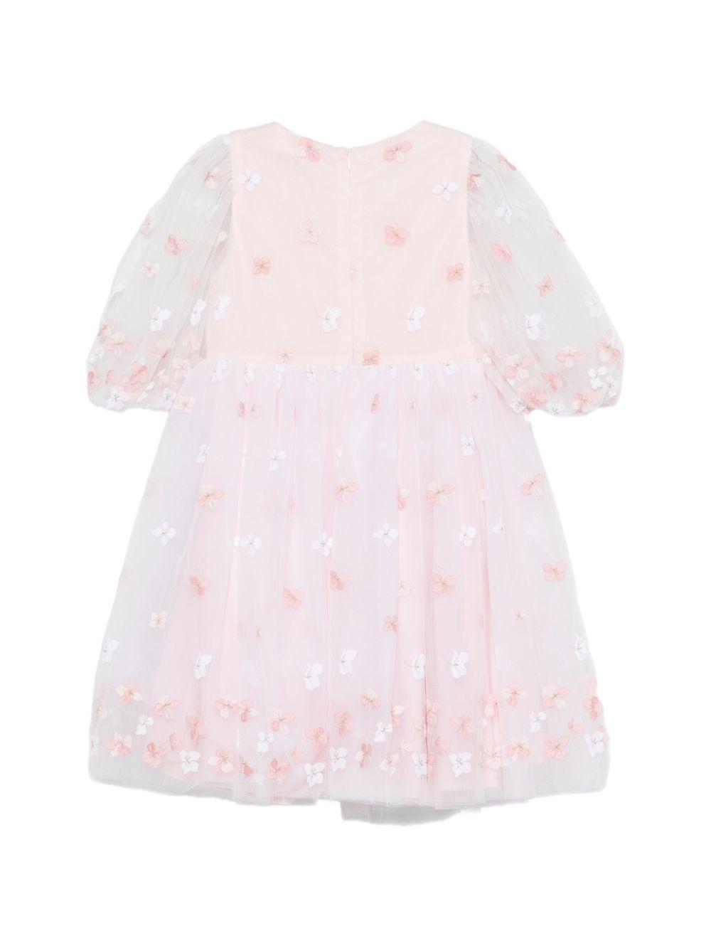 Abito per bambina Tartine Et Chocolat rosa con ricami floreali CC30172 32 TArtine & Chocolat