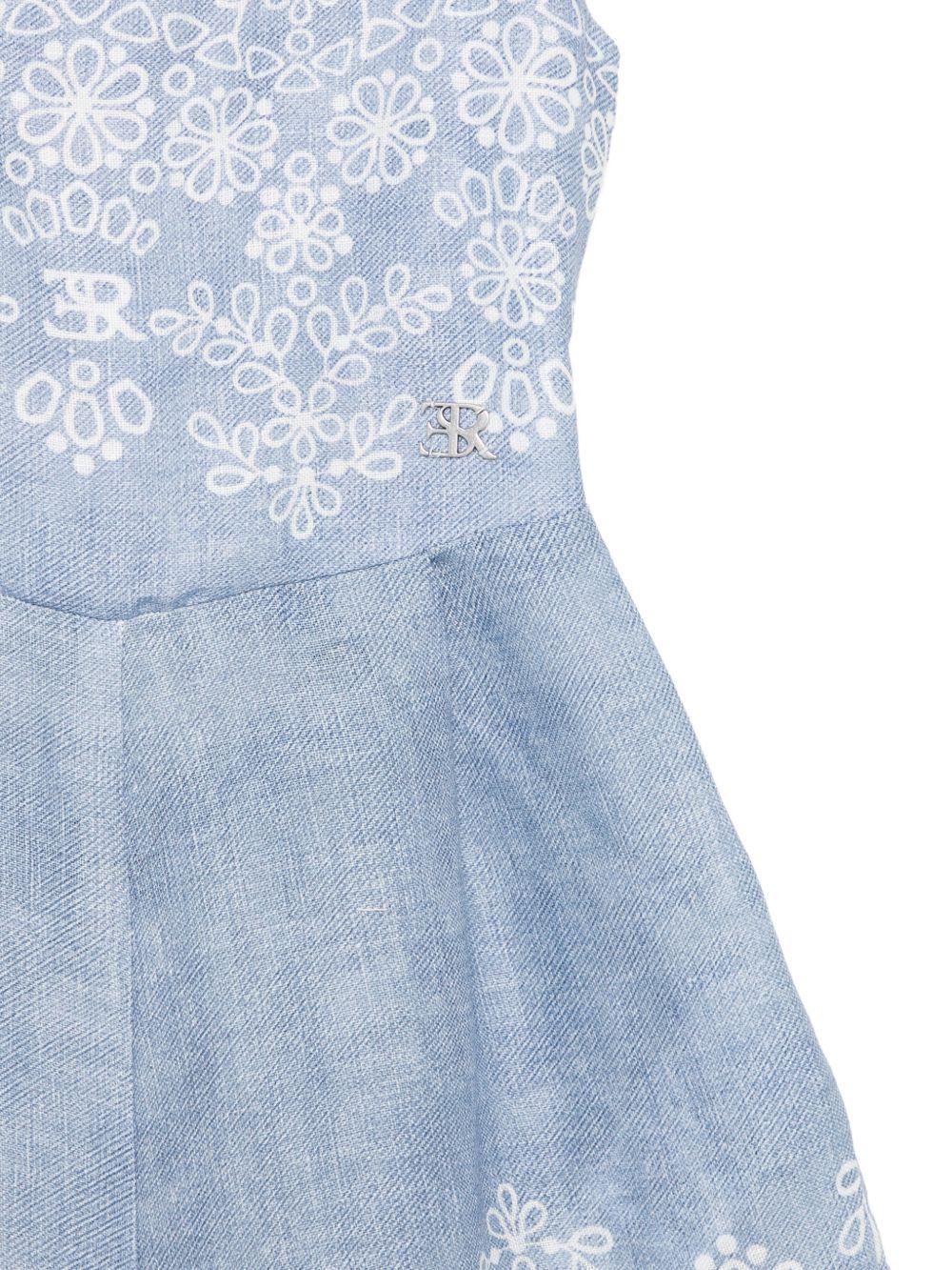 Abito per bambina Ermanno Scervino Junior in denim con ricami Z1G201 7672 0062 ERMANNO SCERVINO JUNIOR