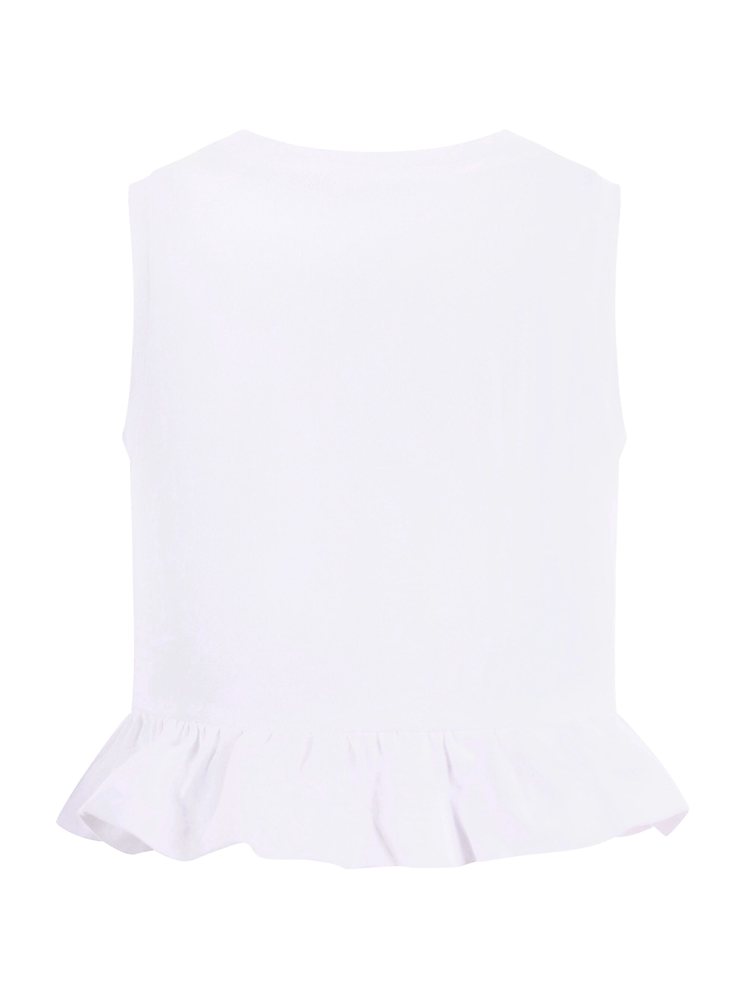 T-shirt per bambina Balmain Kids bianca con dettaglio ruches BY8B42 Z3672 100OR BALMAIN KIDS