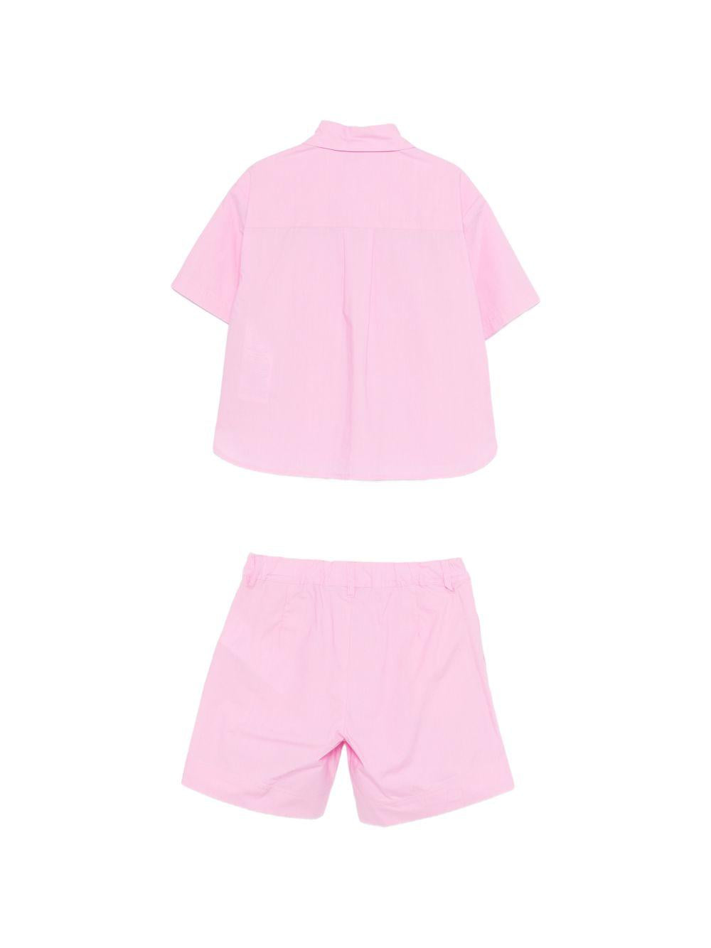 Set camicia e shorts per bambina Moschino Kids rosa con motivo Teddy Bear HDG01LLLA10 51473 MOSCHINO KIDS