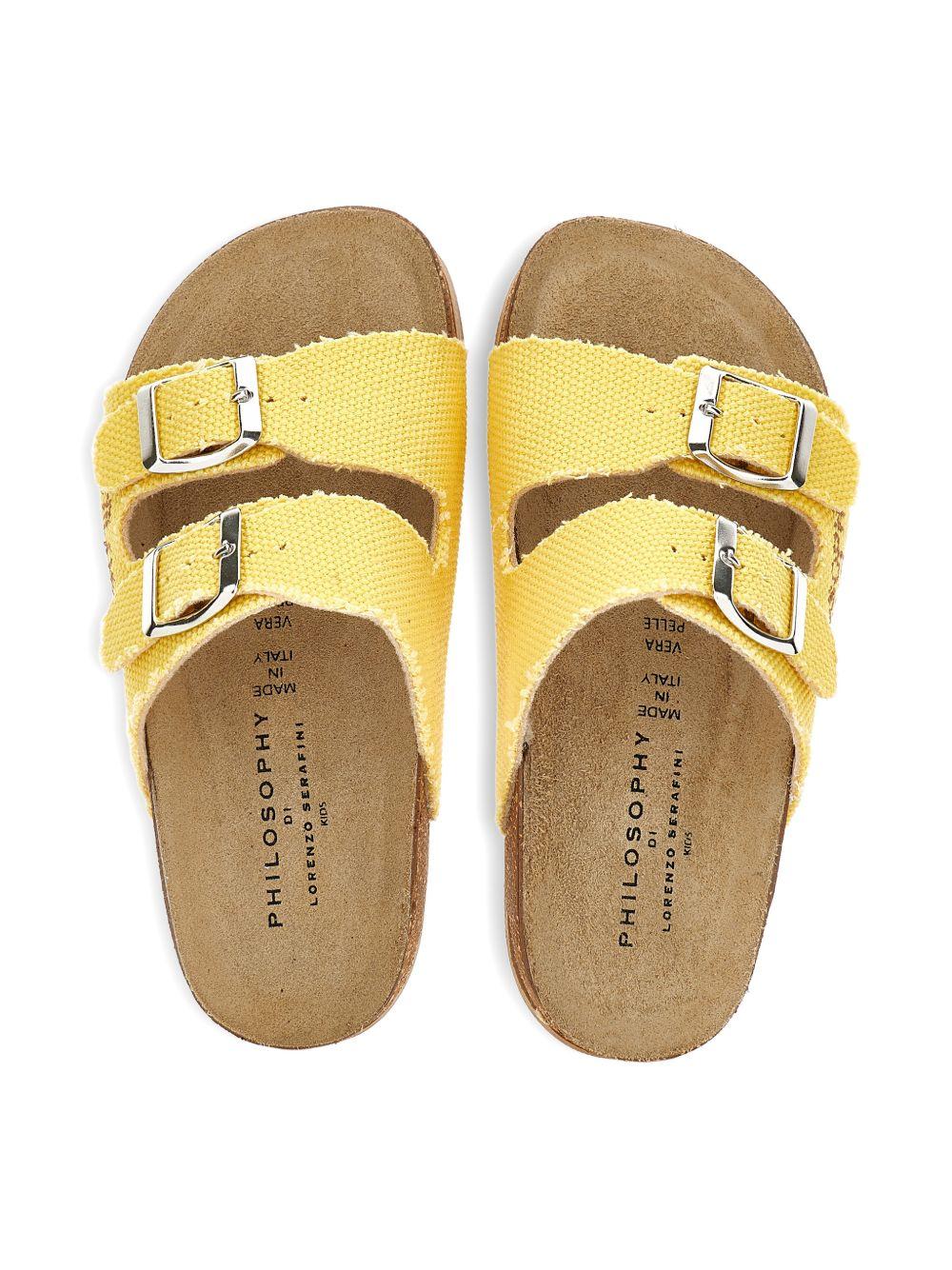 Ciabatte per bambina Philosophy di Lorenzo Serafini Kids gialle con logo sui lati I8G007 7717 0014 PHILOSOPHY KIDS