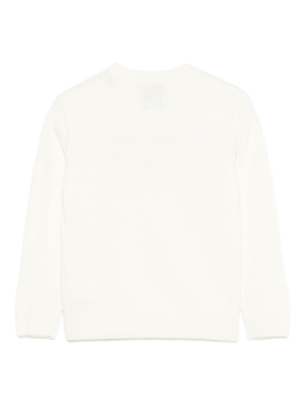 Maglione per bambina MC2 Saint Barth Kids bianco con scritta "Vacanze di Natale" PRC0001 00433I MC2 ST. BARTH KIDS