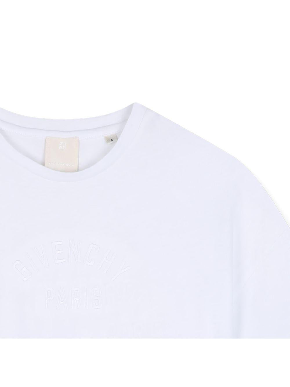 T-shirt per bambina Givenchy Kids bianca con taglio crop H31559 10P GIVENCHY KIDS