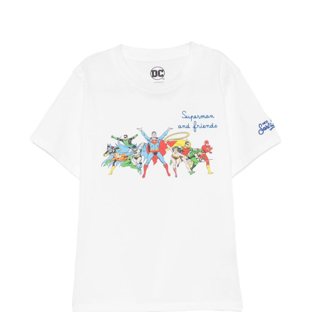 T-shirt per bambino MC2 Saint Barth Kids bianca con stampa supereroi DNV0001 03764L MC2 ST. BARTH KIDS