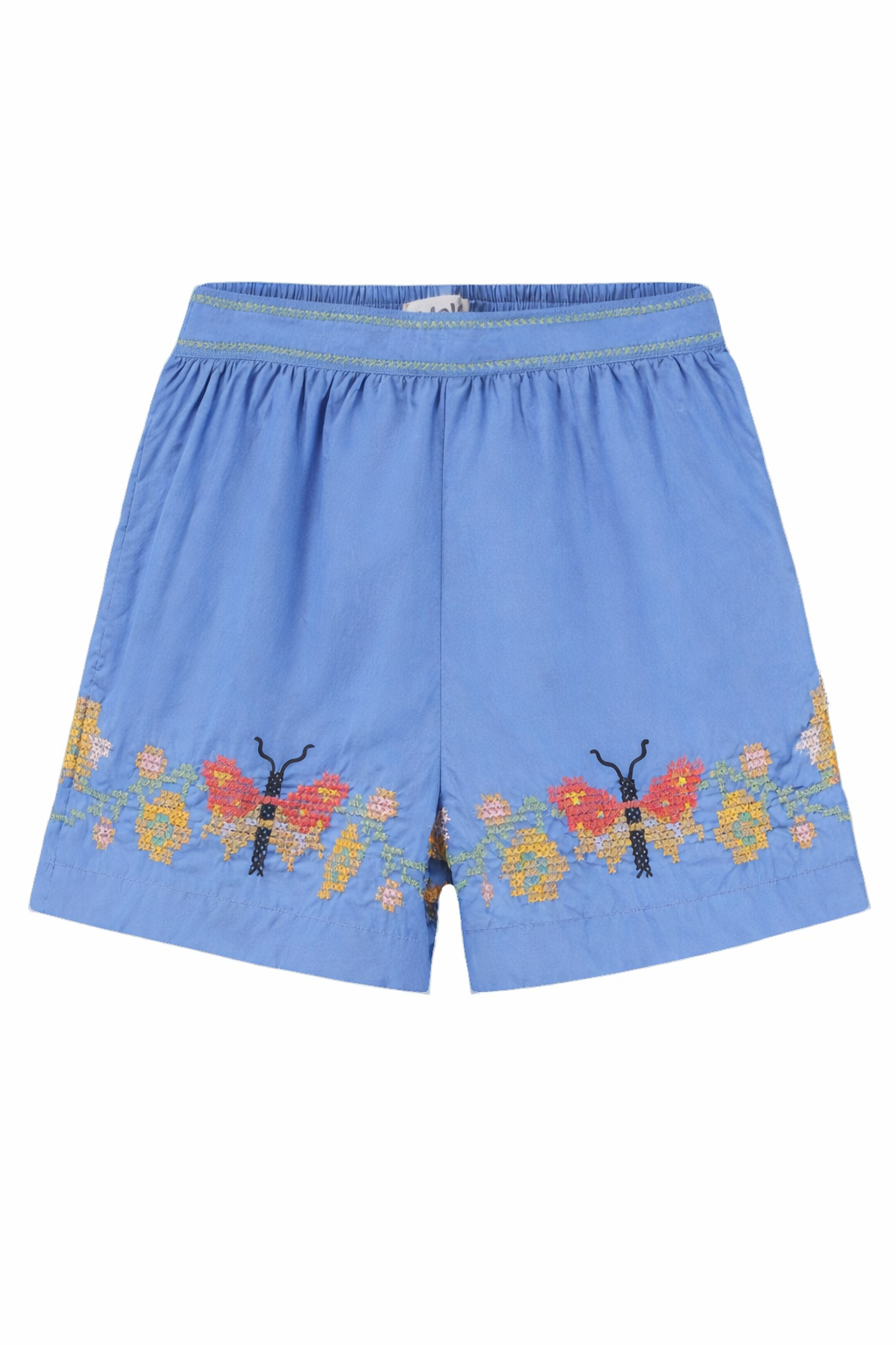 Shorts per bambina Molo blu con ricamo farfalle 2S26H121 5649 MOLO KIDS