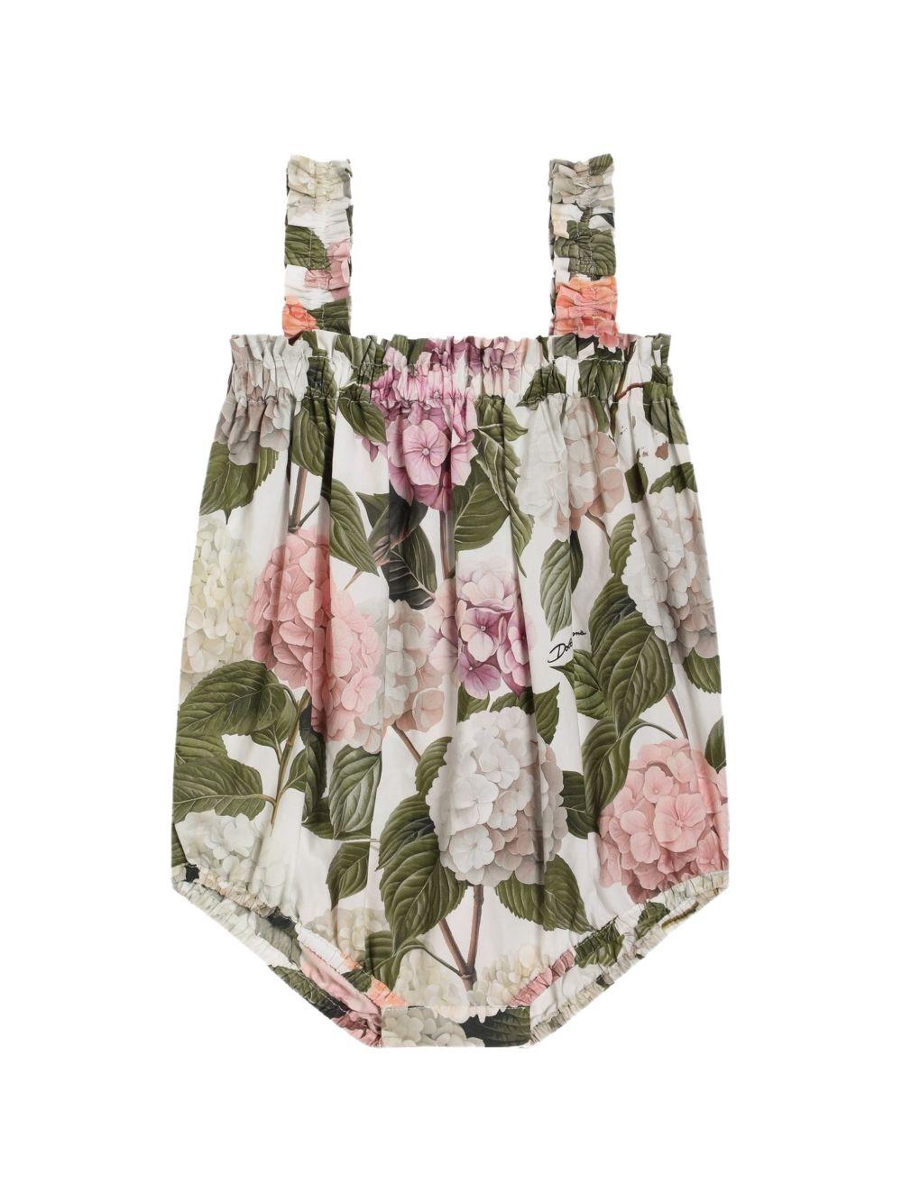 Tutina per neonata Dolce & Gabbana Kids multicolore con stampa orchidee L22O08 HS5UG HA5XG DOLCE & GABBANA KIDS