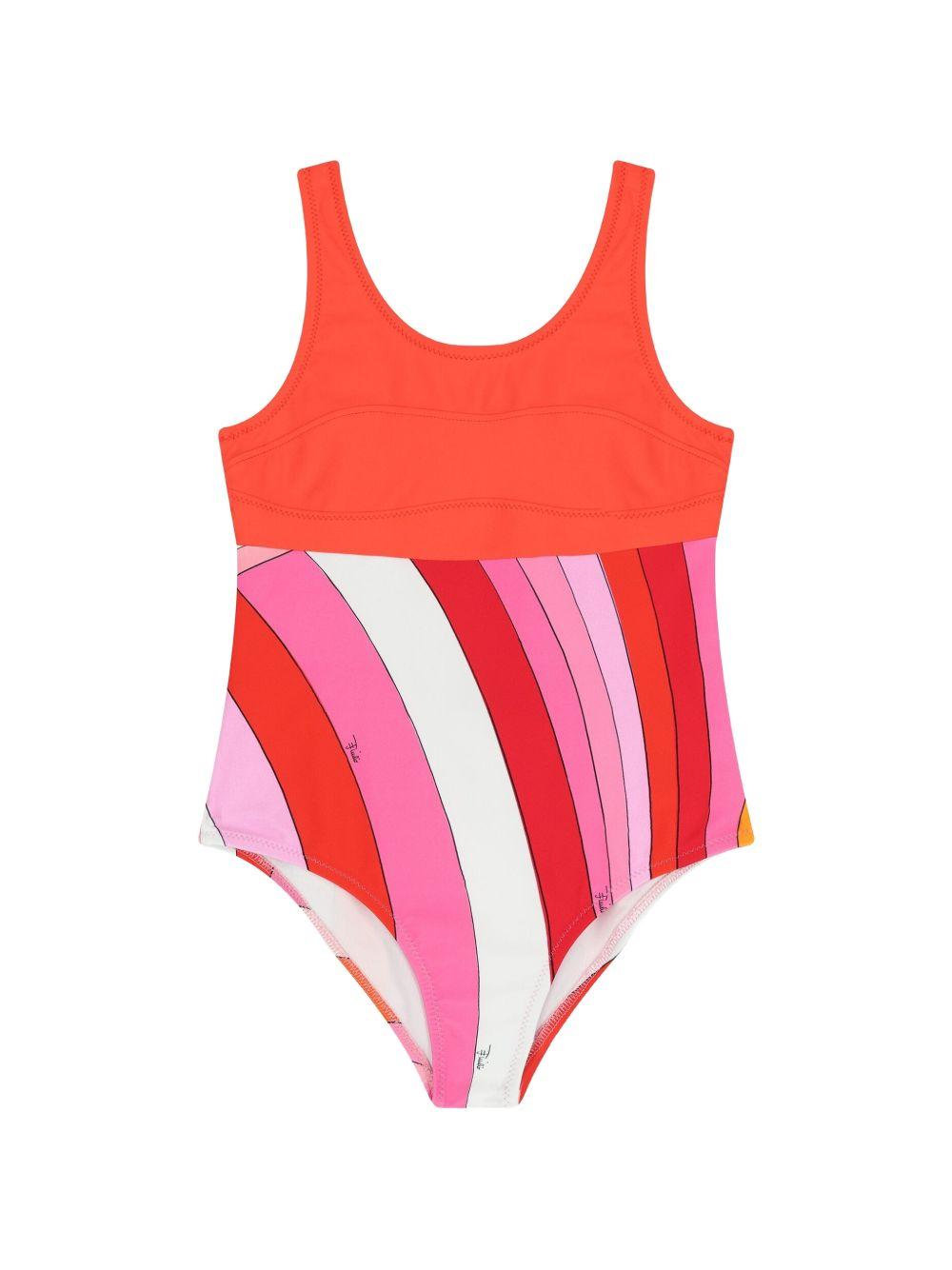 Costume intero per bambina Emilio Pucci Junior multicolore con stampa grafica PYCA59 Z0559 407AR EMILIO PUCCI KIDS