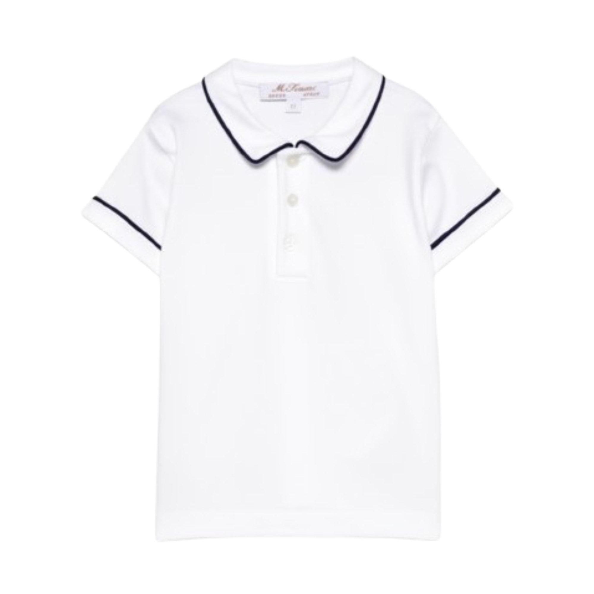T-shirt per neonato Mariella Ferrari bianca con dettagli blu CAY23 BIANCO BLU MARIELLA FERRARI KIDS