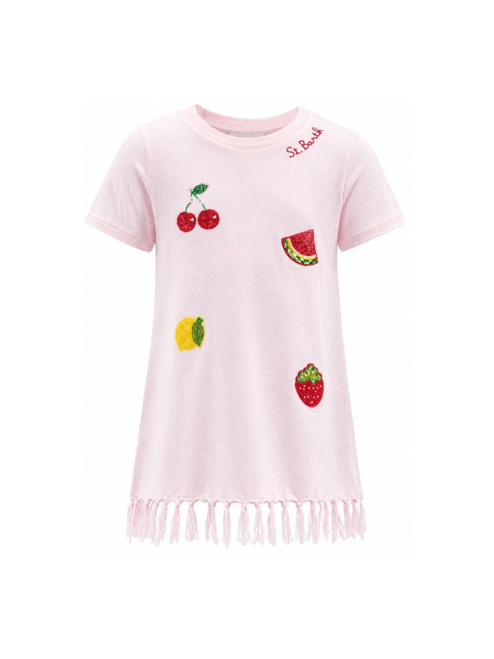 Abito per bambina MC2 Saint Barth Kids rosa con motivo frutta ABY0001 00284L MC2 ST. BARTH KIDS