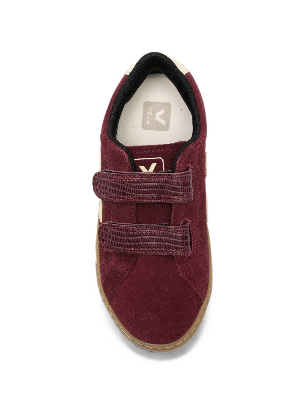Sneakers per bambini Veja Kids rosse con dettagli in effetto pelle SV0321749 AMARANTE SUN VEJA KIDS