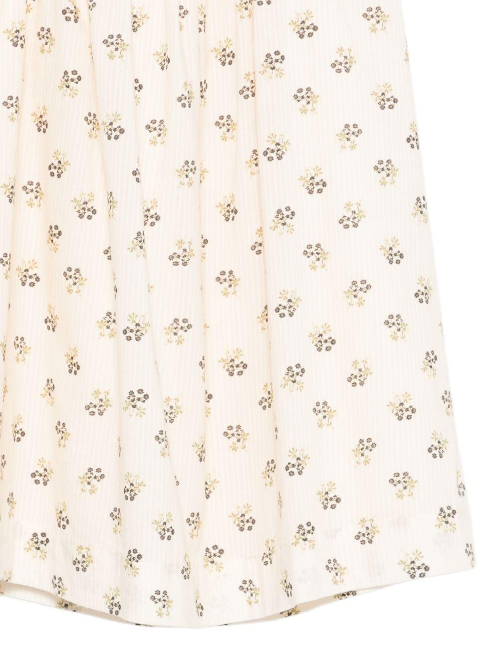 Abito per bambina Bonpoint bianco con stampa fiori all-over S06GDRW00054 503 BONPOINT