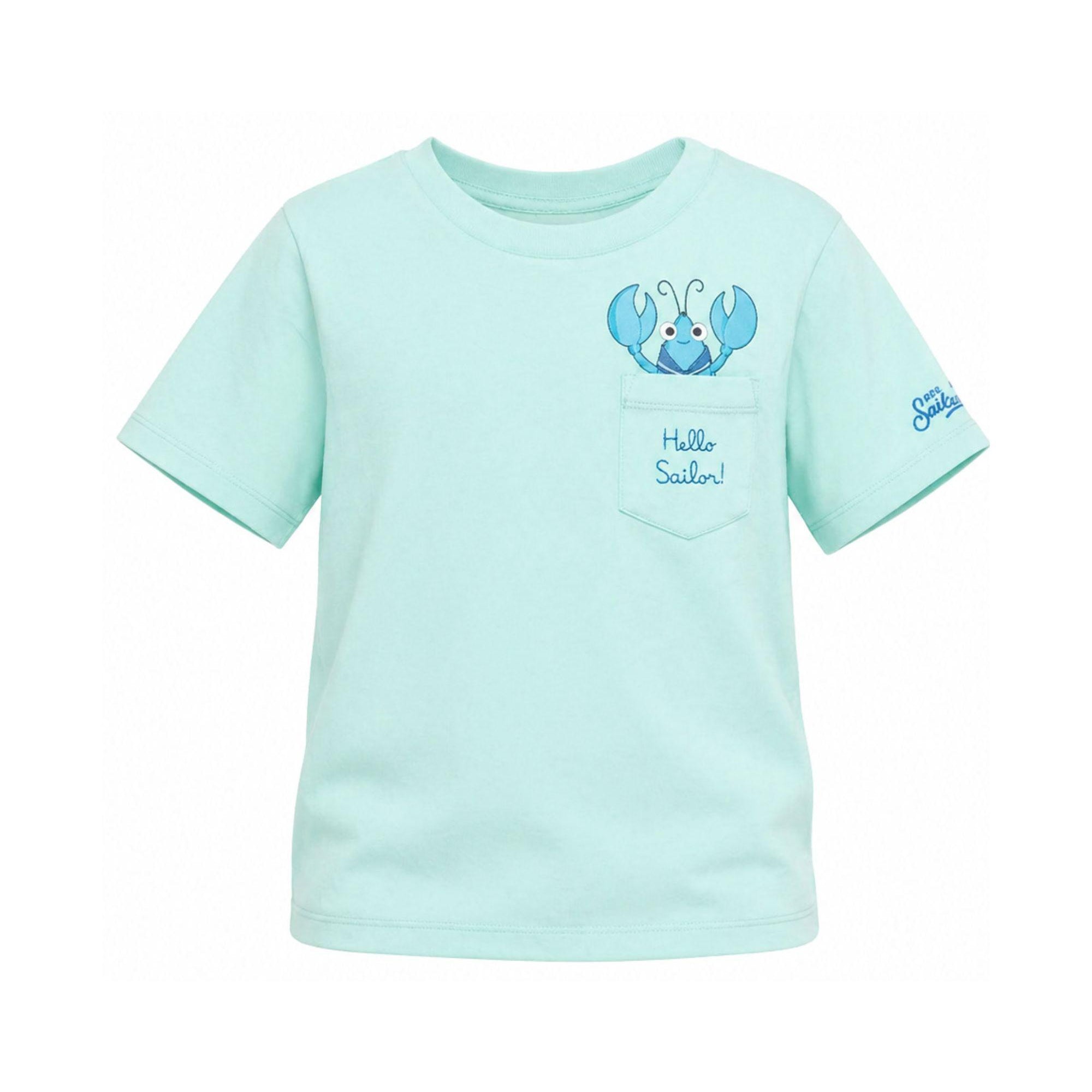 T-shirt per bambino MC2 Saint Barth Kids azzurra con ricamo sul davanti EDD0001 01946L MC2 ST. BARTH KIDS