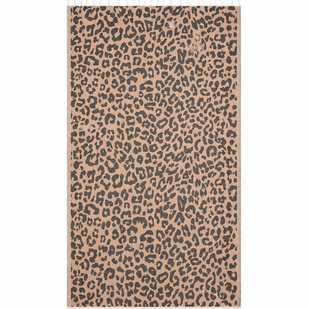 Telo mare MC2 Saint Barth marrone con stampa leopardata FOUT009 02712L MC2 ST. BARTH KIDS